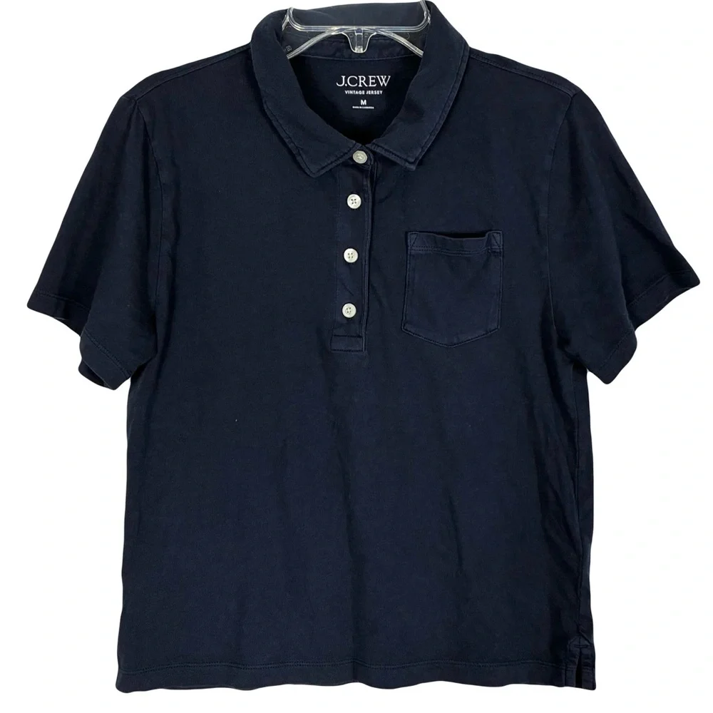 Nwot J. Crew 2024 Vintage Jersey Shrunken Polo T-shirt Womens Size Medium